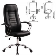 Кресло офисное МЕТТА 'BK-2CH', перфорированная кожа, хром, черное