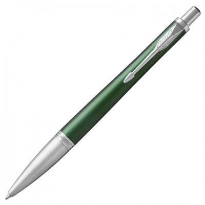 Ручка шариковая PARKER 'Urban Premium Green CT', корпус зеленый, хромированные детали, синяя, 1931619