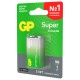 Батарейка 1 шт., GP Super G-Tech, Крона (6LR61, 6LF22, 1604A), алкалиновая, блистер, 1604A-5CR1, 1604A-BC1