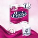 Бумага туалетная бытовая, спайка 4 шт., 3-слойная (4 х 16,8 м), PAPIA, белая, 5080720
