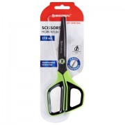 Ножницы BRAUBERG 'JET Special', салатовые, 210 мм, 3-сторонняя заточка, тефлоновое покрытие, 238852