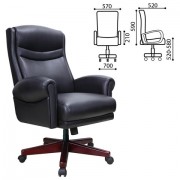 Кресло офисное BRABIX PREMIUM 'Gladiator EX-700', дерево, натуральная кожа, черное, 530872