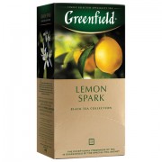 Чай GREENFIELD (Гринфилд) 'Lemon Spark', черный, со вкусом лимона, 25 пакетиков в конвертах по 2 г, 0711