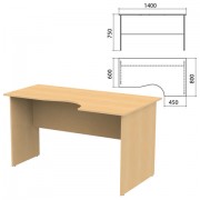 Стол письменный эргономичный 'Канц', 1400х800х750 мм, правый, цвет бук невский, СК30.10