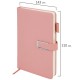 Ежедневник недатированный, А5, 143х210 мм, BRAUBERG 'Dainty', под кожу, магнитная застежка, 160 л., розовый, 117143