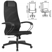 Кресло офисное BRABIX PREMIUM 'Ultimate EX-800' пластик, плотная двойная сетка Х2, черное, 532914