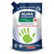 Мыло жидкое антибактериальное для всей семьи 500 мл, AURA АНТИБАКТЕРИАЛЬНАЯ 'Ромашка', дой-пак, 10510