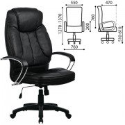 Кресло офисное МЕТТА 'LK-12PL', экокожа, черное