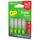 Батарейки КОМПЛЕКТ 4 шт., GP Super G-Tech, AA (LR6,15А), алкалиновые, пальчиковые, ПРОМО 3+1, 15A3/1-2CR4