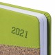 Ежедневник датированный 2021 А5 (138x213 мм) BRAUBERG 'Cork', кожзам, зеленый/коричневый, 111450