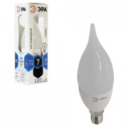 Лампа светодиодная ЭРА, 7 (60) Вт, цоколь E14, 'свеча на ветру', холодный белый свет, 30000 ч., LED smdBXS-7w-840-E14