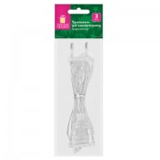 Удлинитель для электрогирлянд 3 м, прозрачный шнур, пакет, ЗОЛОТАЯ СКАЗКА, 592554