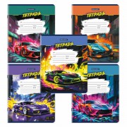 Тетради ДЭК 12 л. КОМПЛЕКТ 10 шт., BRAUBERG, клетка, обложка картон, Авто, 106754