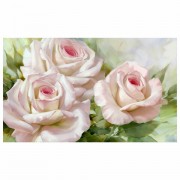 Картина стразами (алмазная мозаика), 30х40 см, ОСТРОВ СОКРОВИЩ 'Бело-розовые розы', без подрамника, 663855