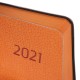 Ежедневник датированный 2021 А5 (138х213 мм) BRAUBERG 'Stylish', кожзам, оранжевый, 111444