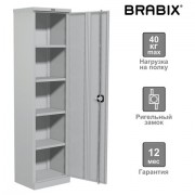 Шкаф металлический офисный BRABIX 'MK 18/47/46-01', 1830х472х460 мм, 30 кг, 4 полки, разборный, 291139, S204BR181202