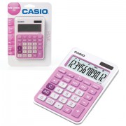 Калькулятор настольный CASIO MS-20NC-PK-S (150х105 мм) 12 разрядов, двойное питание, белый/розовый, блистер, MS-20NC-PK-S-EC