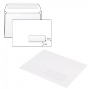 Конверты С5 (162х229 мм) ПРАВОЕ ОКНО, отрывная лента, 80 г/м2, КОМПЛЕКТ 1000 шт., 41551