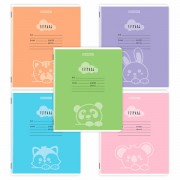 Тетради ДЭК 12 л. КОМПЛЕКТ 10 шт. BRAUBERG, линия, обложка картон, 'УШИ-ЛАПЫ-НОС', 107324