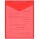 Папка-конверт с кнопкой прозрачная А4 BRAUBERG UNIVERSAL, вертикальная, красная, 0,15 мм, 273077
