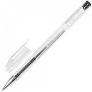 Ручка гелевая BRAUBERG 'Jet', ЧЕРНАЯ, корпус прозрачный, узел 0,5 мм, линия письма 0,35 мм, 141018