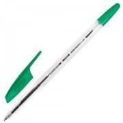 Ручка шариковая BRAUBERG 'X-333', ЗЕЛЕНАЯ, корпус прозрачный, узел 0,7 мм, линия письма 0,35 мм, 142408