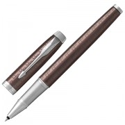 Ручка-роллер PARKER 'IM Premium Brown CT', корпус коричневый с гравировкой, хромированные детали, черная, 1931678
