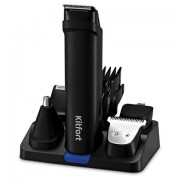Триммер 4 в 1 KITFORT КТ-3140-3, 6 насадок, 20 установок длины 0,5-20 мм, беспроводной, черный