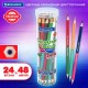 Карандаши цветные двусторонние BRAUBERG PREMIUM TWIN COLOUR, 24 шт., 48 цв., туба, шестигранные, грифель 3,3 мм, натуральное дерево, 181876