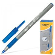 Ручка шариковая с грипом BIC 'Round Stic Exact', СИНЯЯ, корпус серый, узел 0,8 мм, линия письма 0,3 мм, 918543