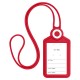 Бейдж вертикальный для пропуска и ID-карт, СИЛИКОНОВЫЙ, 85х54 мм, шнурок 42 см, красный, BRAUBERG, 238903