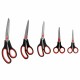 Ножницы BRAUBERG SOFT GRIP НАБОР 5 штук (140, 170, 190, 220, 240 мм), эргономичные черно-красные ручки, ВЫГОДНАЯ УПАКОВКА, 238410