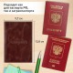 Обложка для паспорта натуральная кожа пулап, 'Passport', кожаные карманы, коричневая, BRAUBERG, 238197