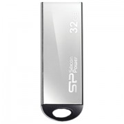 Флеш-диск 32 GB, SILICON POWER Touch 830, USB 2.0, металлический корпус, серебристый, SP32GBUF2830V1S