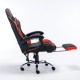 Кресло компьютерное BRABIX 'Dexter GM-135', подножка, две подушки, экокожа, черное/красное, 532799