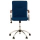 Кресло 'Samba GTP', деревянные накладки, хром, кожзам, синий