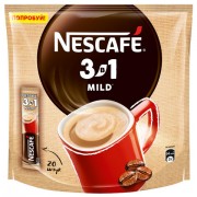 Кофе растворимый порционный NESCAFE '3 в 1 Мягкий', КОМПЛЕКТ 20 пакетиков по 14,5 г, 12460876