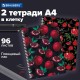 Тетради КОМПЛЕКТ 2 шт., А4, 96 л., BRAUBERG гребень, клетка, глянцевый лак, 'Гранаты', 404389