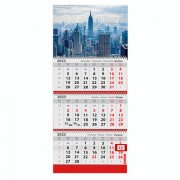 Календарь квартальный на 2023 г., 3 блока, 3 гребня, с бегунком, офсет, 'NEW YORK', BRAUBERG, 114233