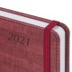 Ежедневник датированный 2021 МАЛЫЙ ФОРМАТ (100х150 мм) А6, BRAUBERG 'Wood', кожзам, держатель для ручки, бордовый, 111428