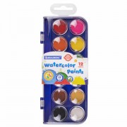 Краски акварельные BRAUBERG 'PREMIUM' 12 цветов, круглые кюветы 28 мм, пенал, 191743