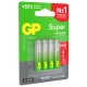 Батарейки КОМПЛЕКТ 4 шт., GP Super G-Tech, AAA (LR03,24А), алкалиновые, мизинчиковые, ПРОМО 3+1, 24A3/1-2CR4