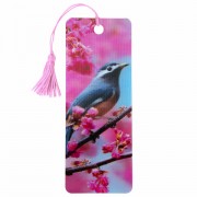 Закладка для книг с линейкой 3D-ОБЪЕМНАЯ BRAUBERG, 'Птичка на ветке', с декоративным шнурком, 125773