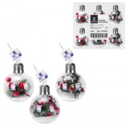 Шары ёлочные 8 см, 'Charming Winter', пластик, АССОРТИ 3 дизайна, с подсветкой, ЗОЛОТАЯ СКАЗКА, 592478