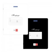 Тетради ДЭК 12 л. КОМПЛЕКТ 10 шт. BRAUBERG КЛАССИКА, линия, обложка картон, ЧЕРНАЯ/БЕЛАЯ, 107064