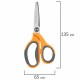 Ножницы BRAUBERG 'PROFESSIONAL' 3 шт. (135, 180, 210 мм), серо-оранжевые ручки, ВЫГОДНАЯ УПАКОВКА, 272981