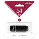 Флеш-диск 64GB SMARTBUY Quartz USB 2.0, черный, SB64GBQZ-K