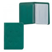 Бумажник водителя FABULA 'Abstraction', натуральная кожа, тиснение, 6 пластиковых карманов, зеленый, BV.50.SE