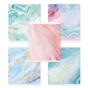 Тетради КОМПЛЕКТ 5 шт. А5, 48 л. BRAUBERG, скоба, клетка, SoftTouch, фольга, 'Pastel Marble', 404398
