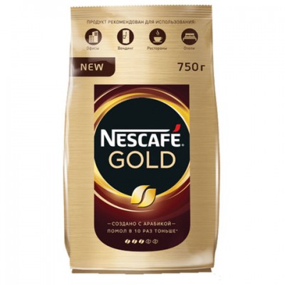 Кофе молотый в растворимом NESCAFE (Нескафе) 'Gold', сублимированный, 750 г, мягкая упаковка, 12146905